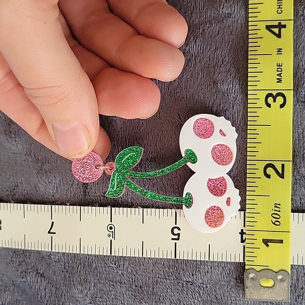 Sparkle Skull Cherry Earrings - Picture 4 of 7